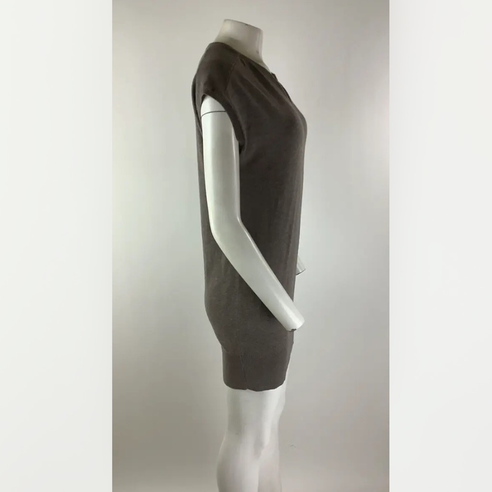 Athleta Sz XXS Intent Mini Sweater Dress Brown Cotton Polyester Short Sleeve - Picture 3 of 6